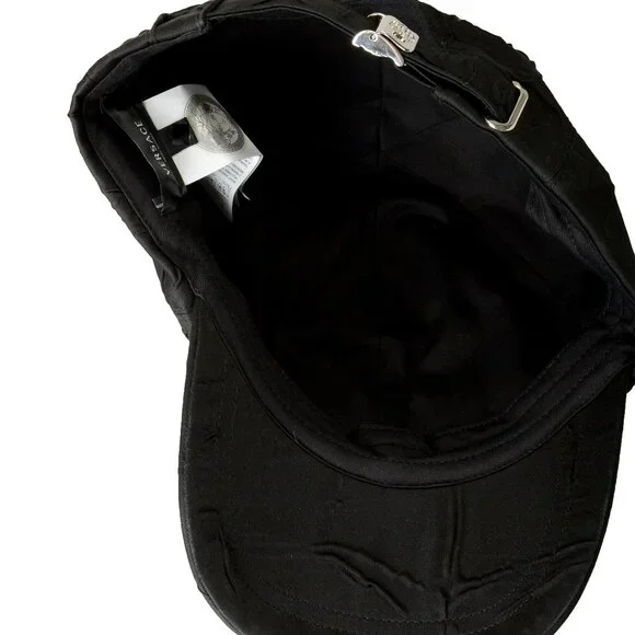 Versace Logo Print Black Baseball Cap Hat size 58 display picture 3
